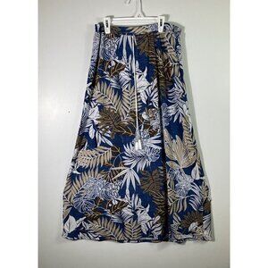 Womens Emi & Joe Floral Maxi Skirt Blue Brown‎ White L